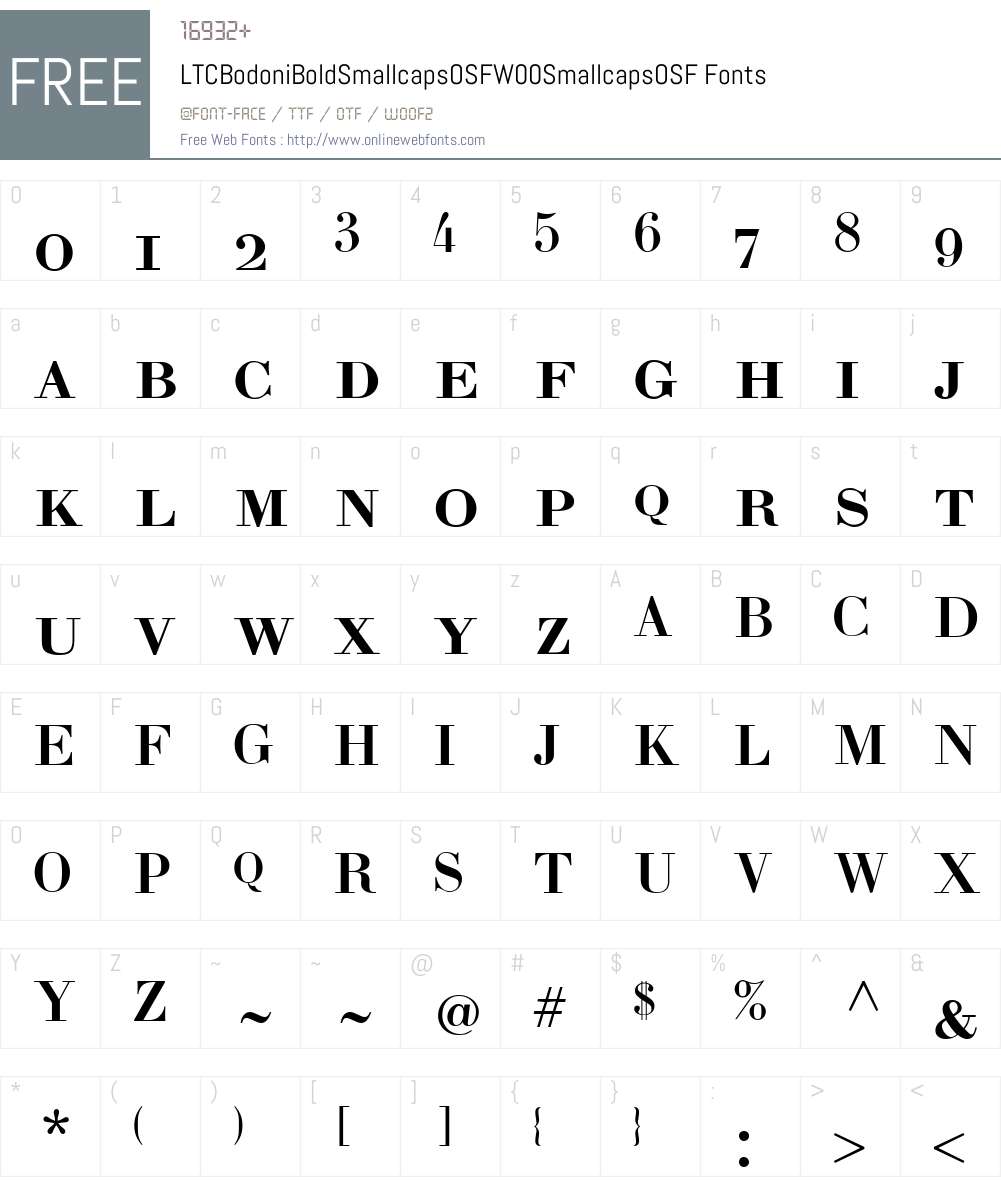 LTCBodoniBoldSmallcapsOSFW00-SmallcapsOSF Font Screenshots