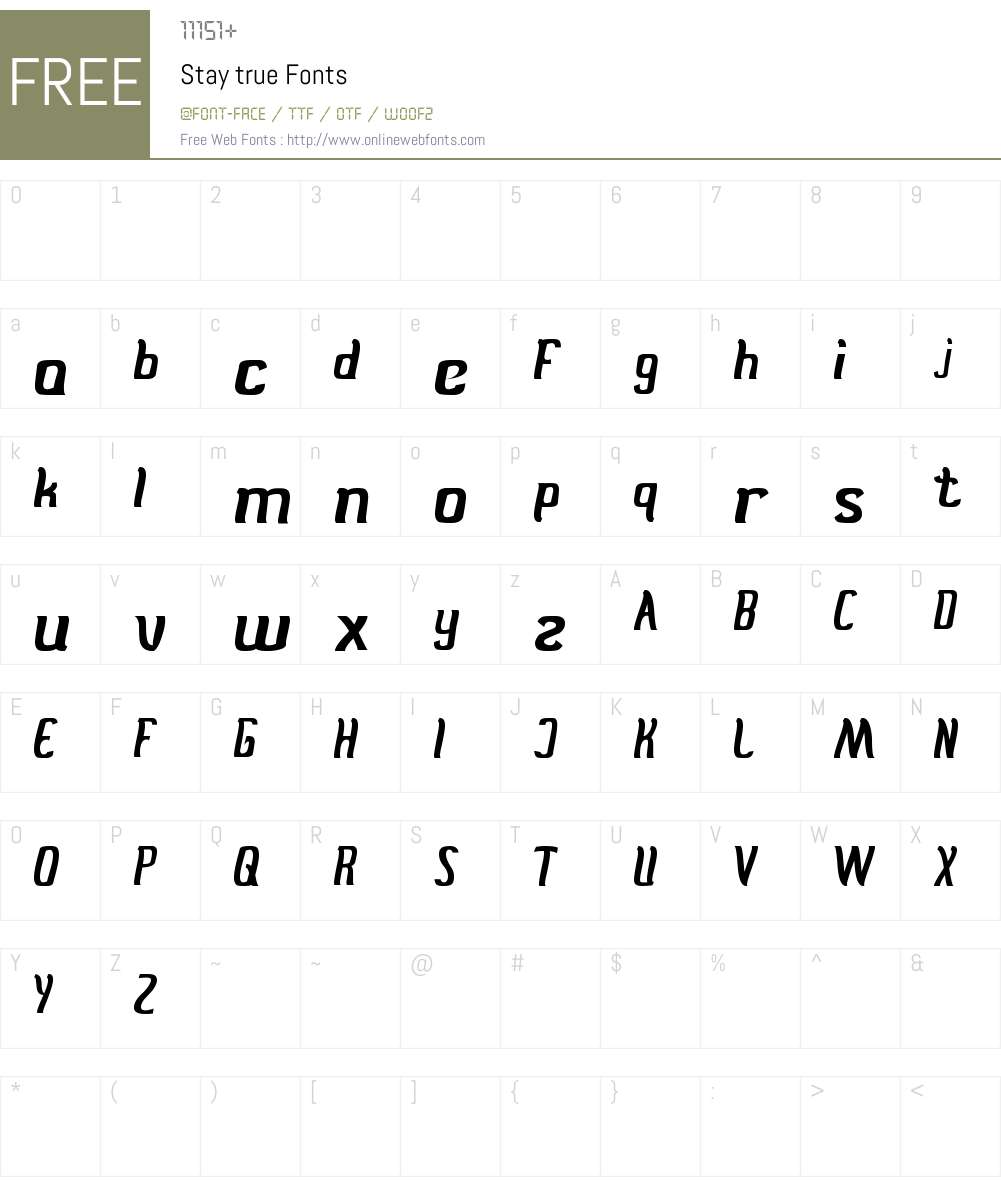 Stay true Font Screenshots