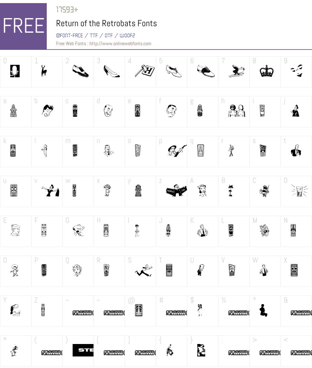 Return of the Retrobats Font Screenshots