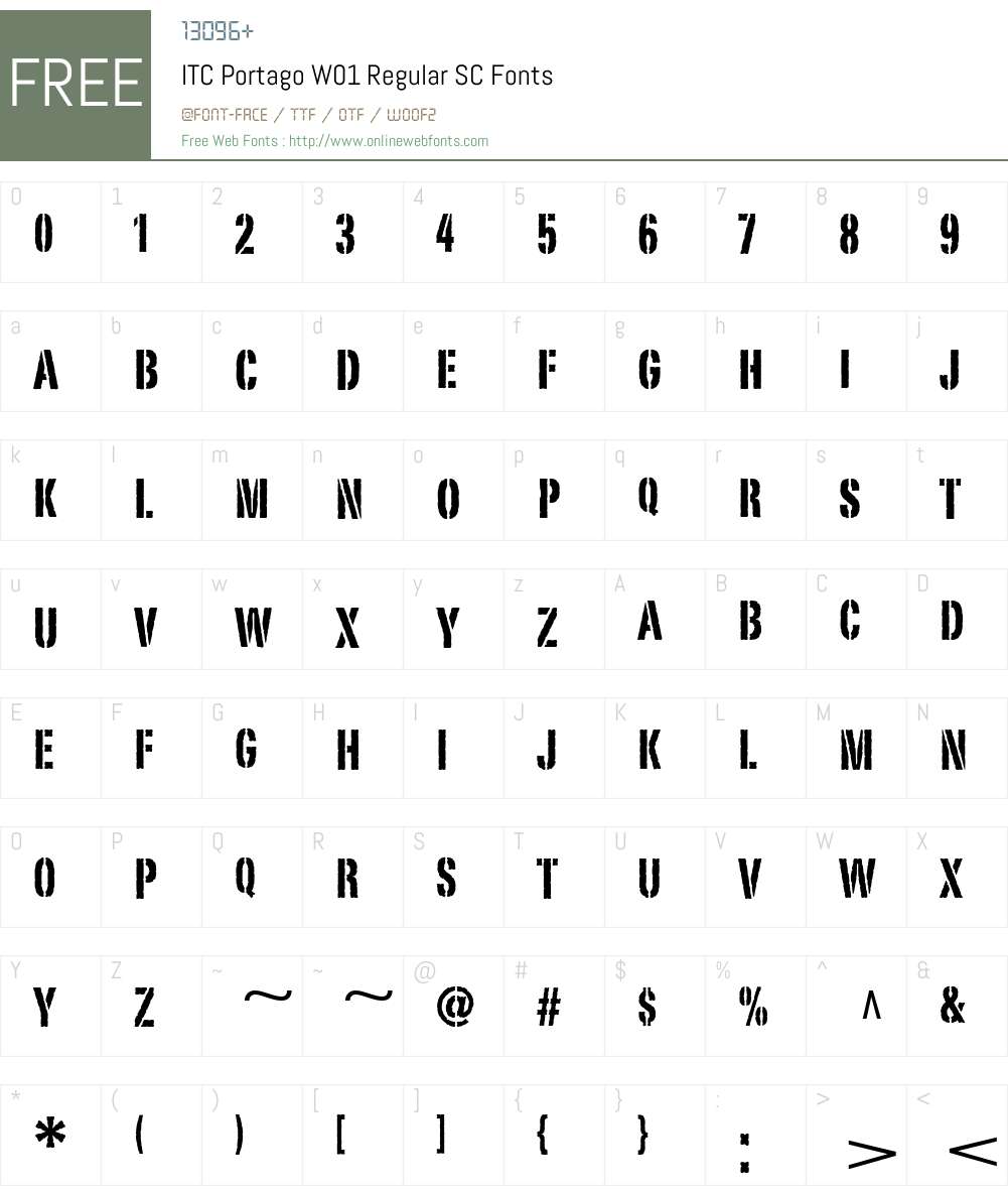 ITCPortagoW01-RegularSC Font Screenshots