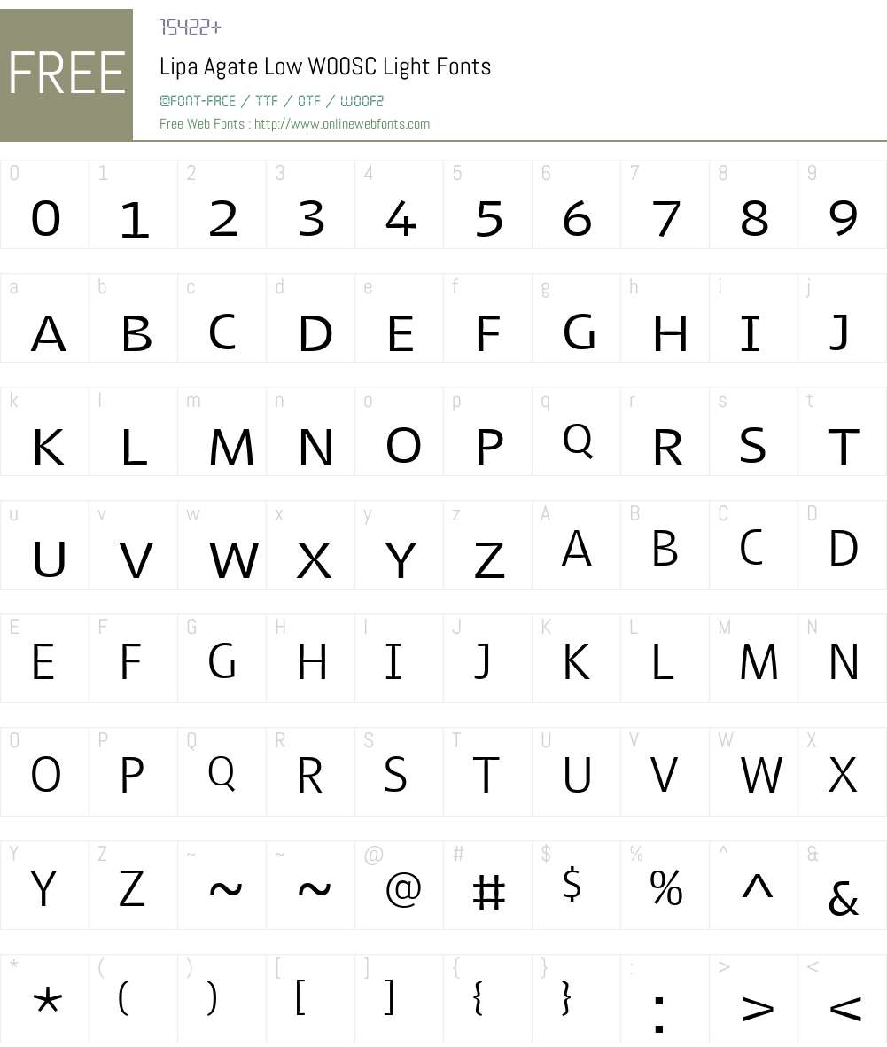 LipaAgateLowW00SC-Light Font Screenshots