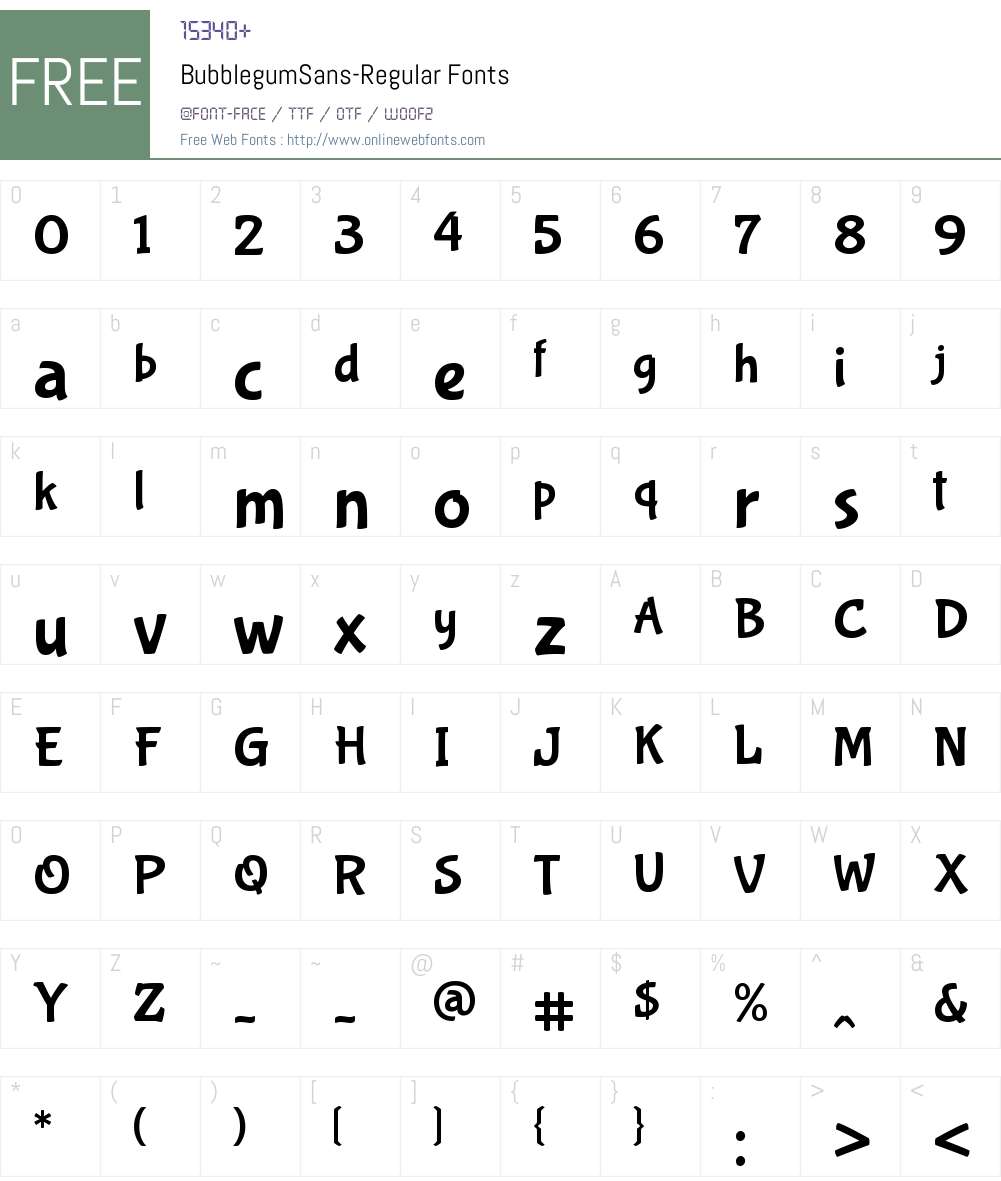 Bubblegum Sans Font Screenshots
