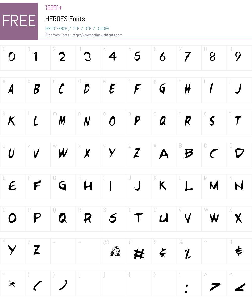 HEROES Font Screenshots