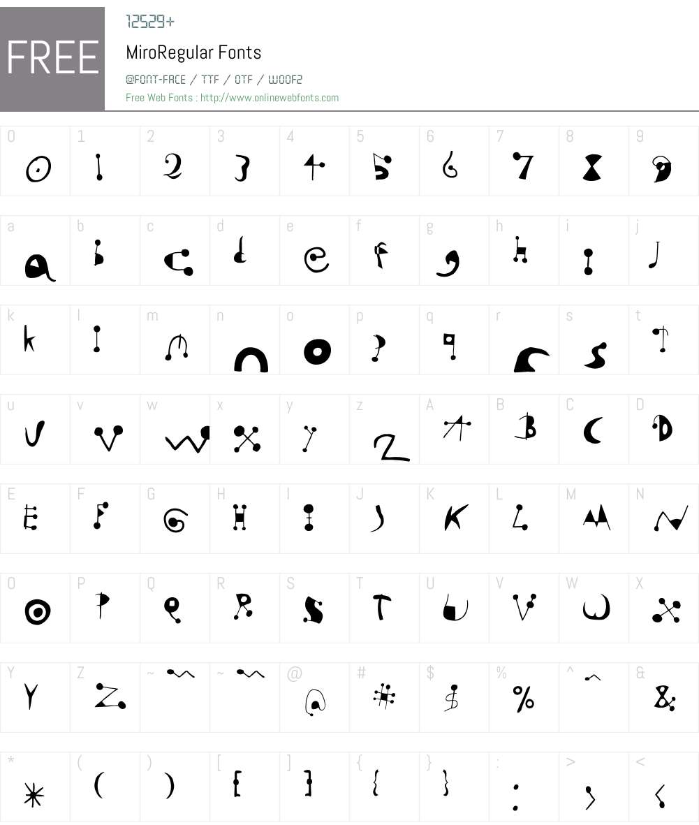 Miro Font Screenshots