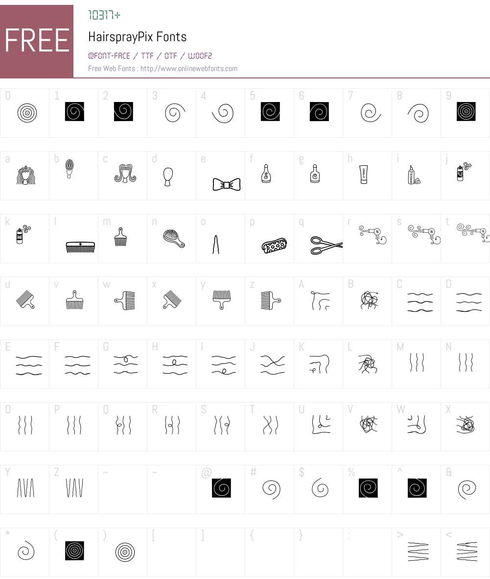 Hairspray Font Screenshots