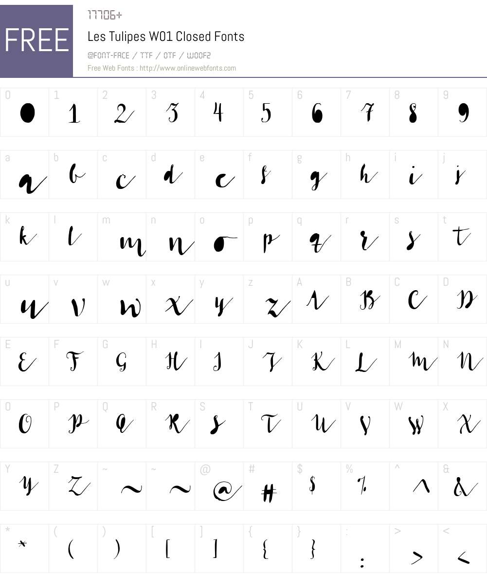 LesTulipesW01-Closed Font Screenshots