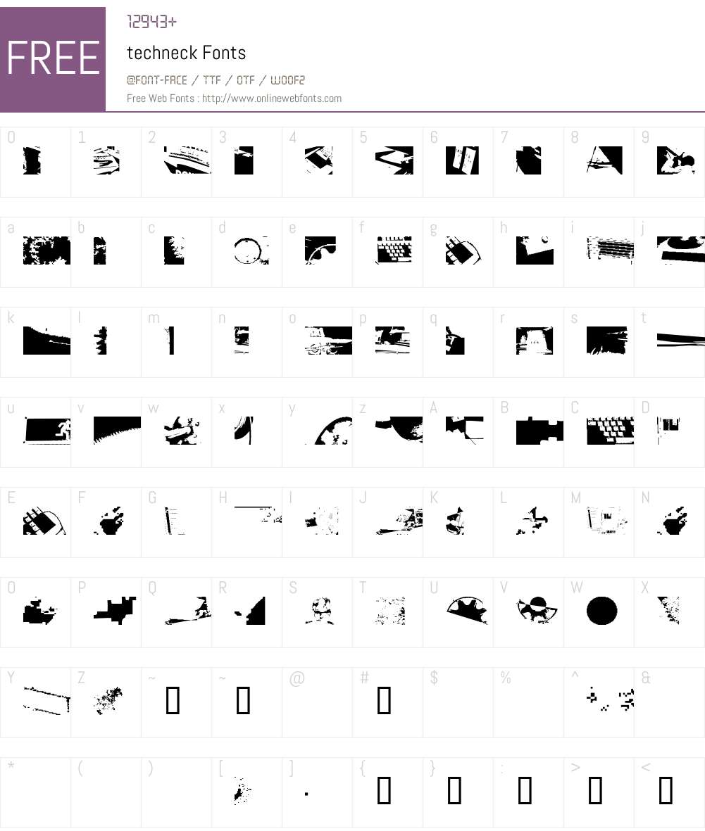techneck Font Screenshots