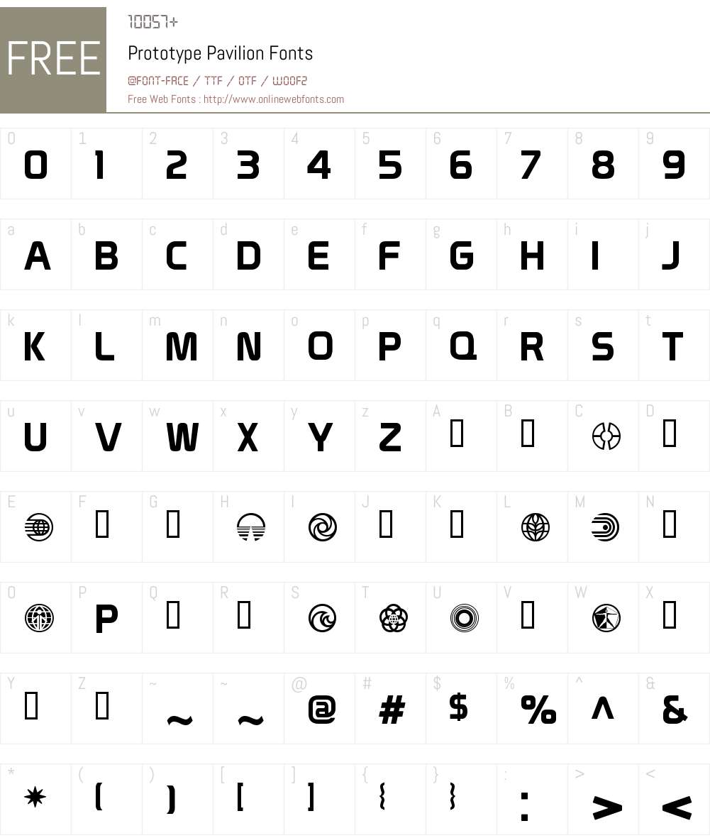 Prototype Pavilion Font Screenshots