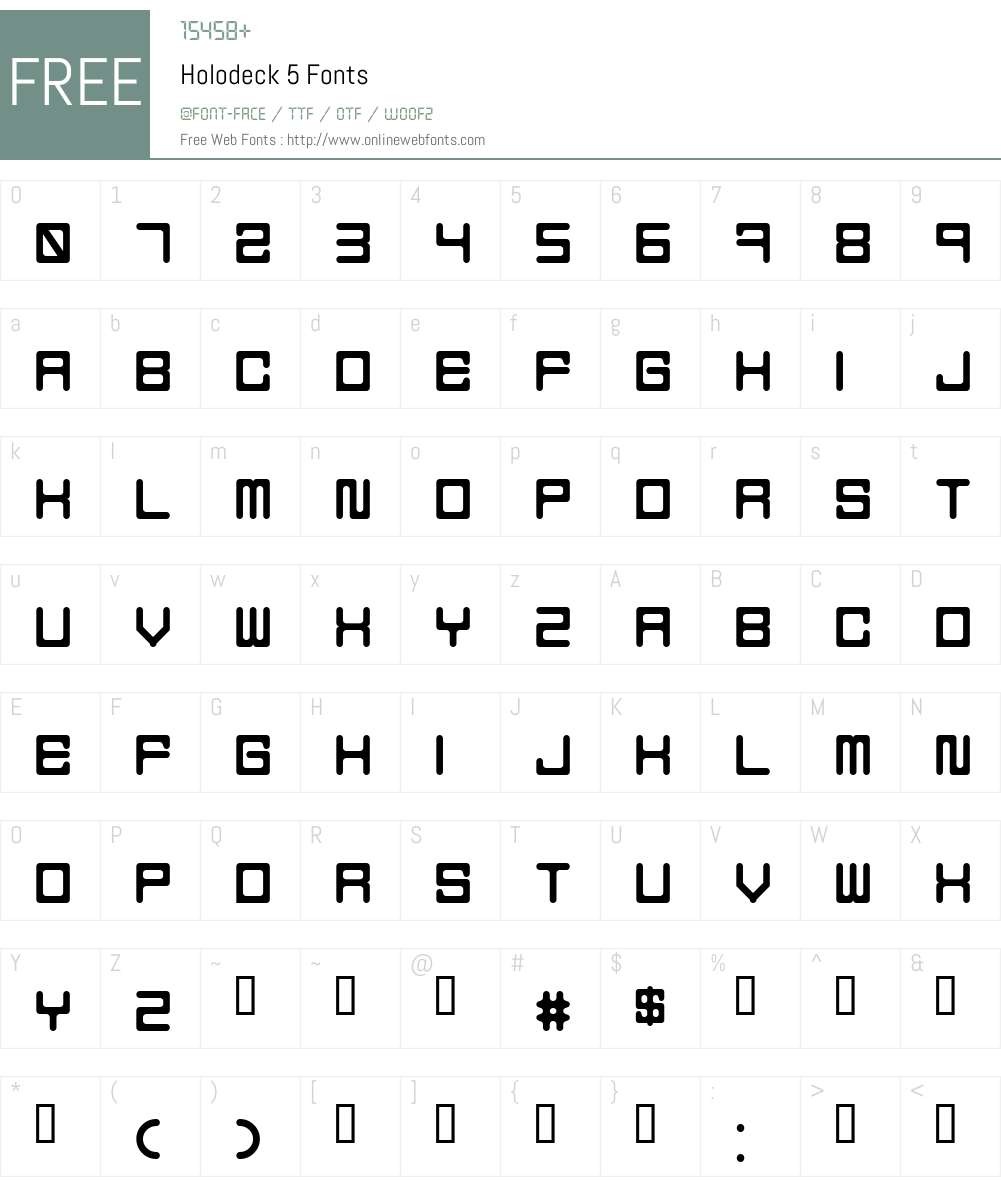 Holodeck 5 Font Screenshots