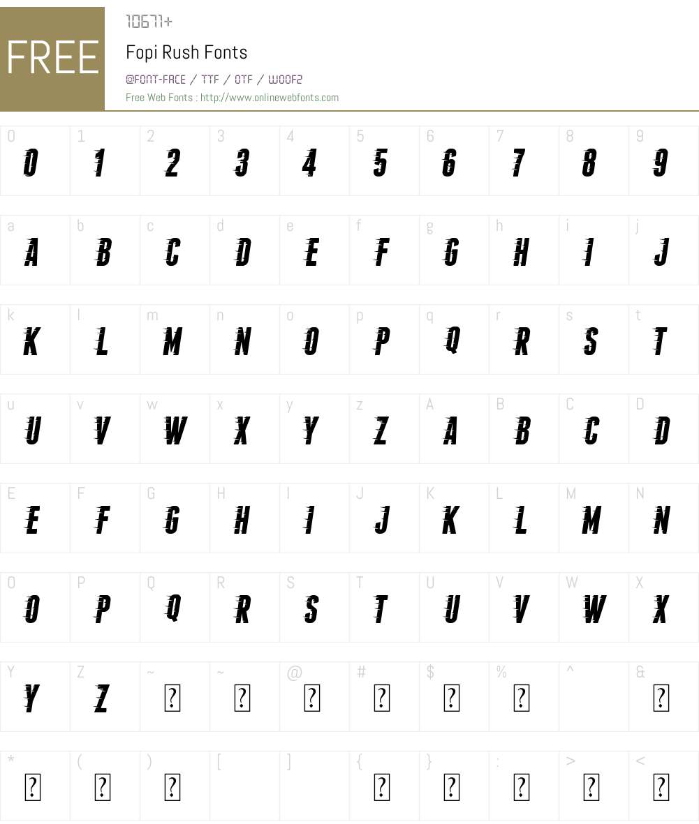 Fopi Rush Font Screenshots