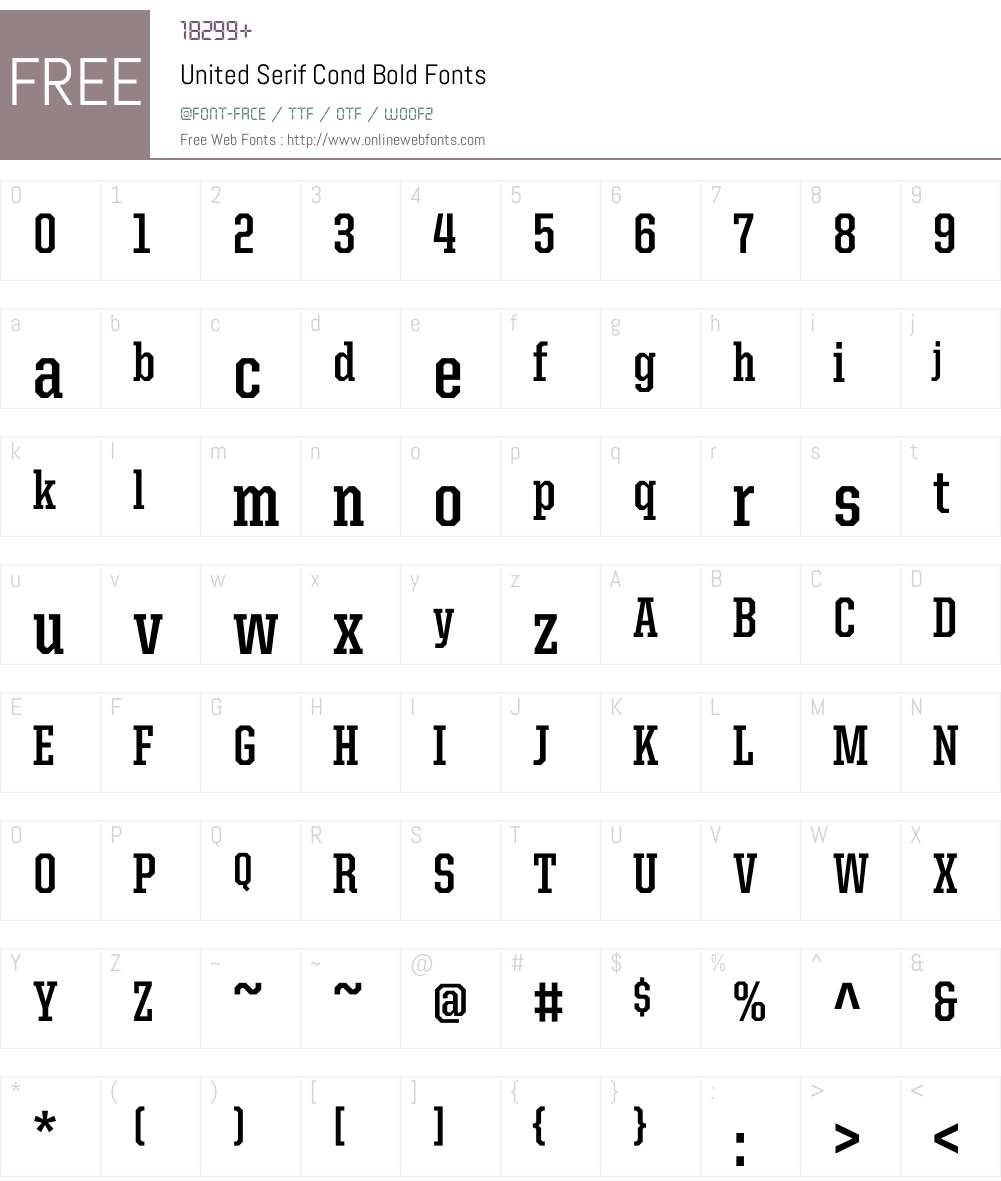 United Serif Cond Font Screenshots