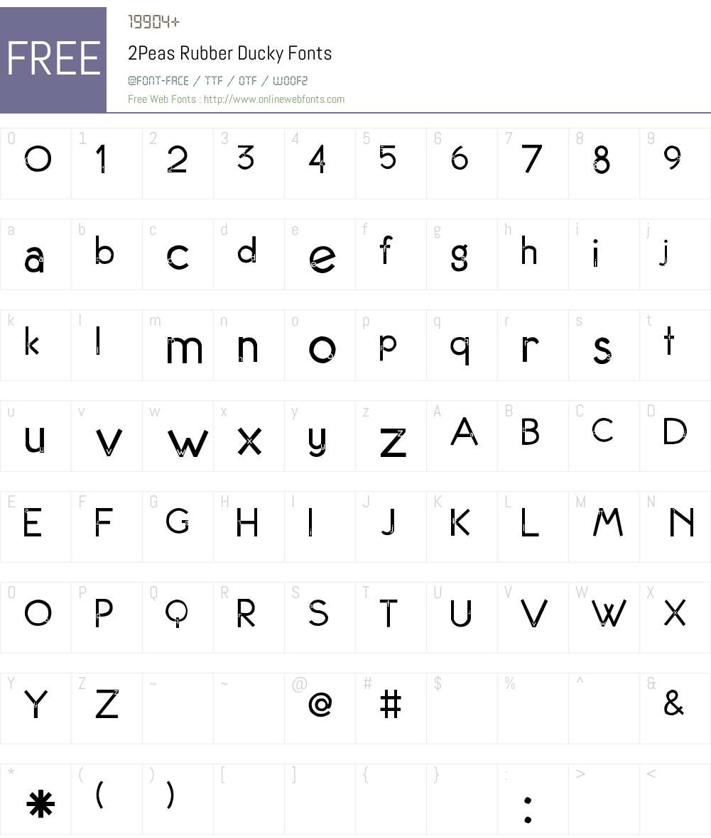 2Peas Rubber Ducky Font Screenshots