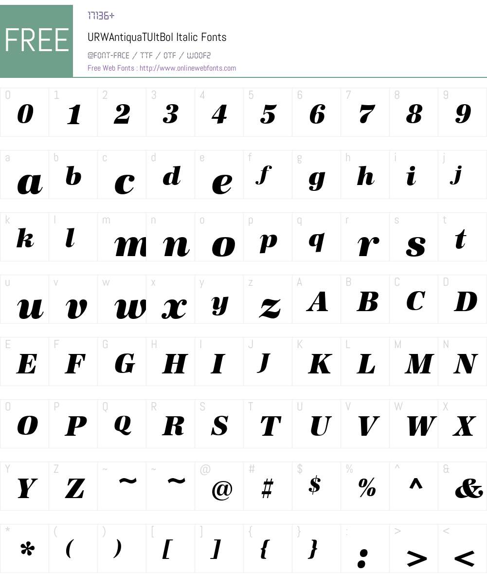 URWAntiquaTUltBol Font Screenshots