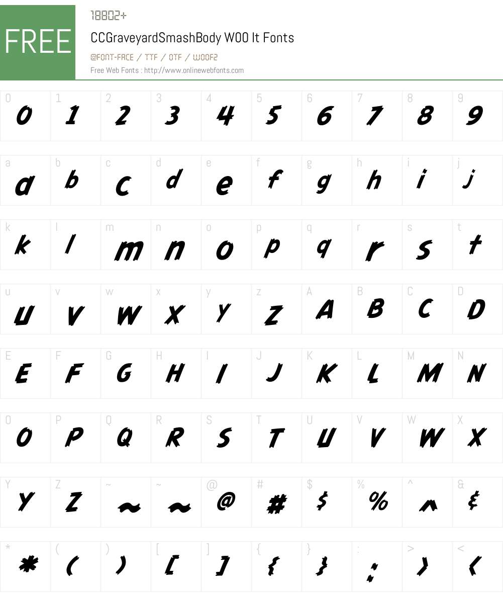 CCGraveyardSmashBodyW00-It Font Screenshots