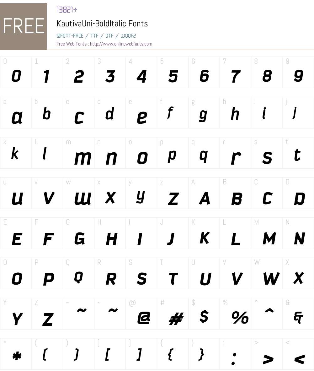 KautivaUni Font Screenshots
