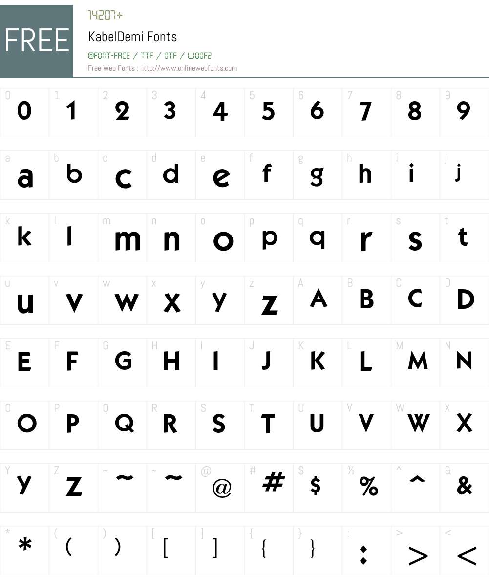 Kabel Font Screenshots
