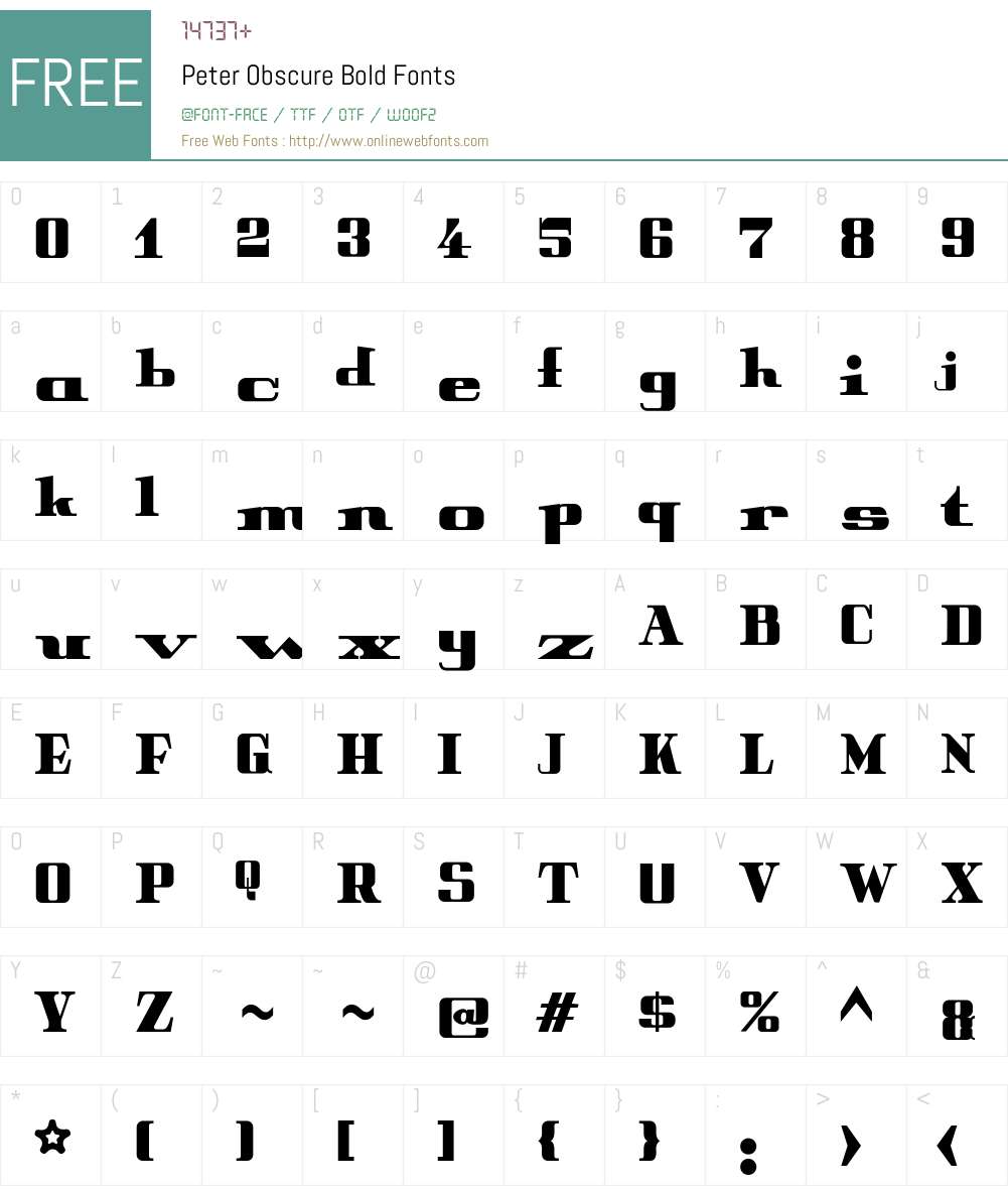Peter Obscure Font Screenshots
