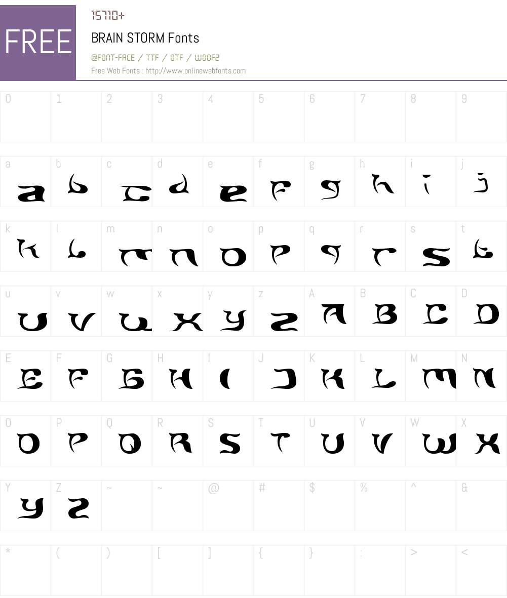BRAIN STORM Font Screenshots