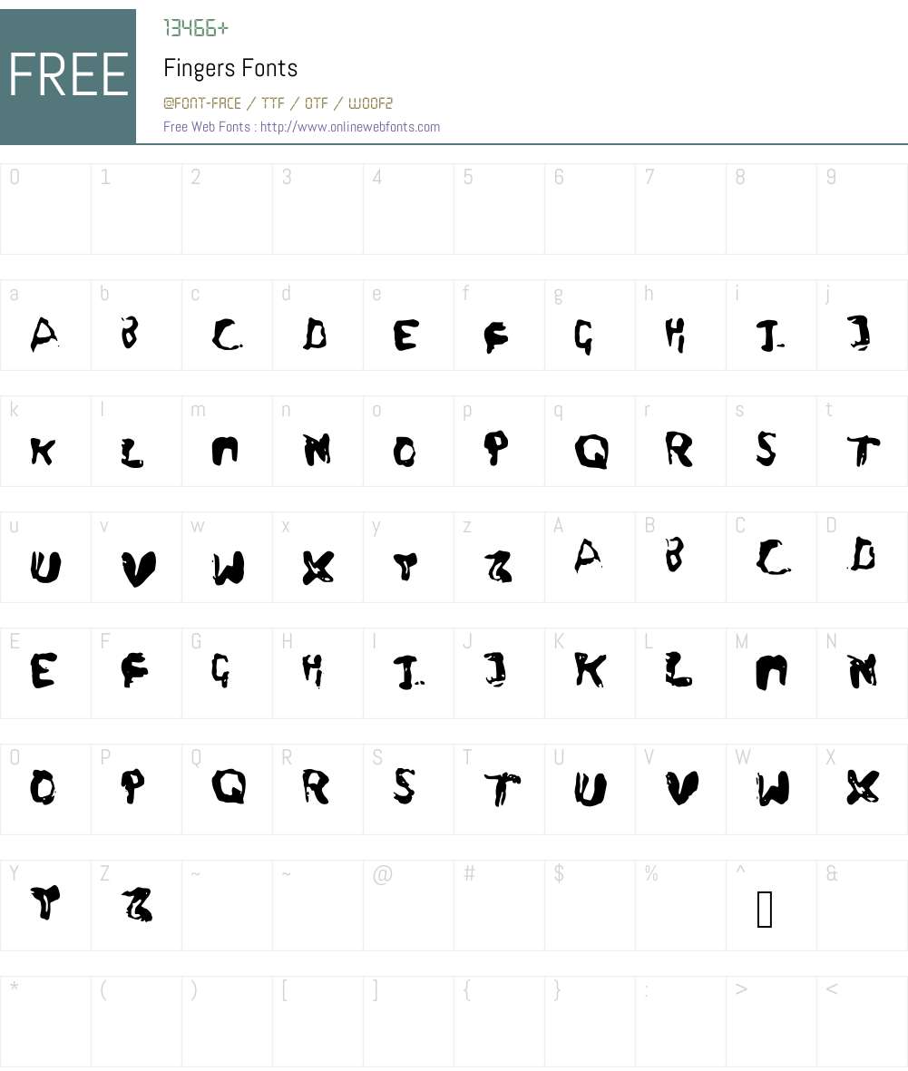 Fingers Font Screenshots