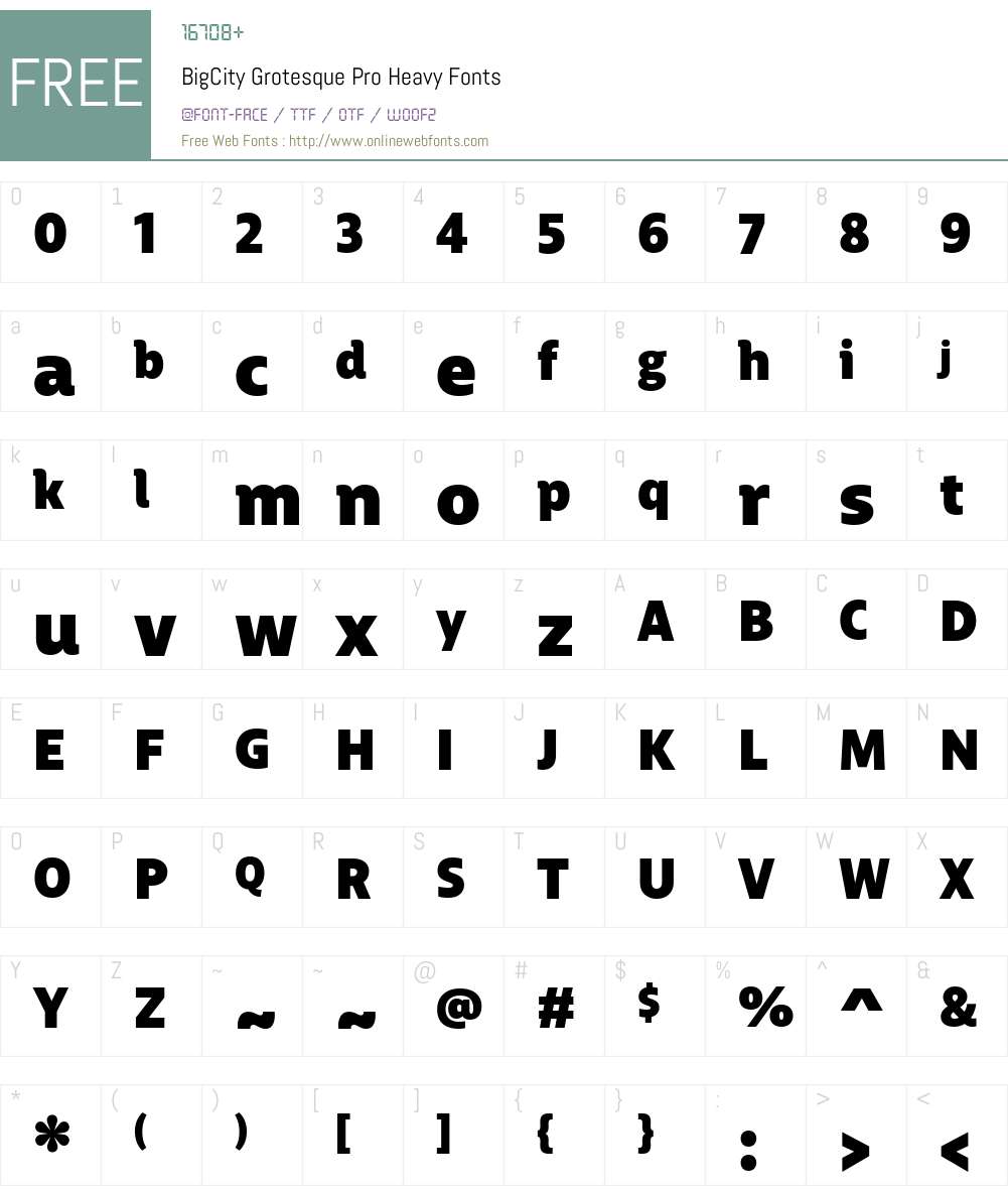 BigCityGrotesquePro-Heavy Font Screenshots