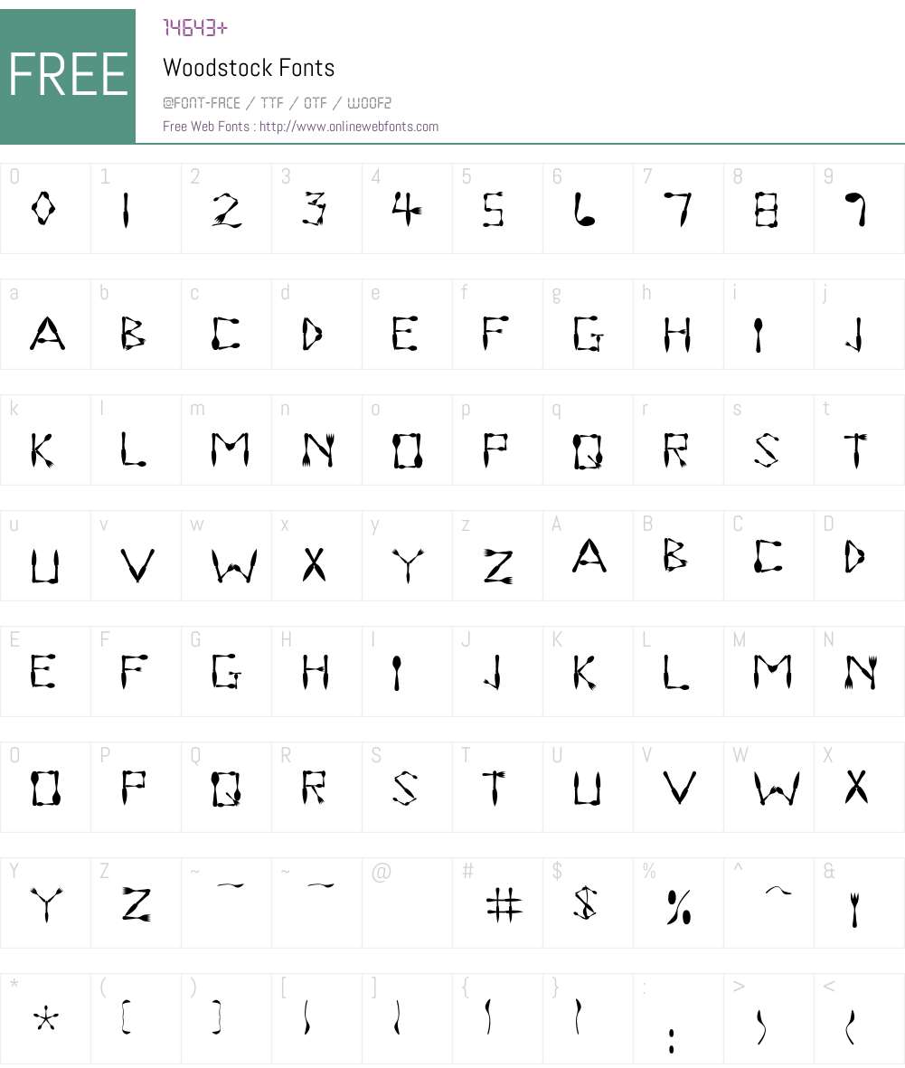 Woodstock Font Screenshots