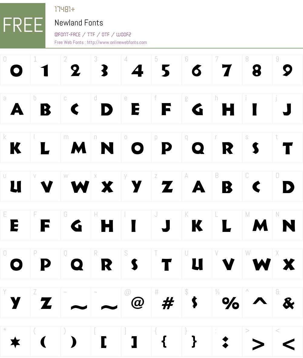Newland Font Screenshots