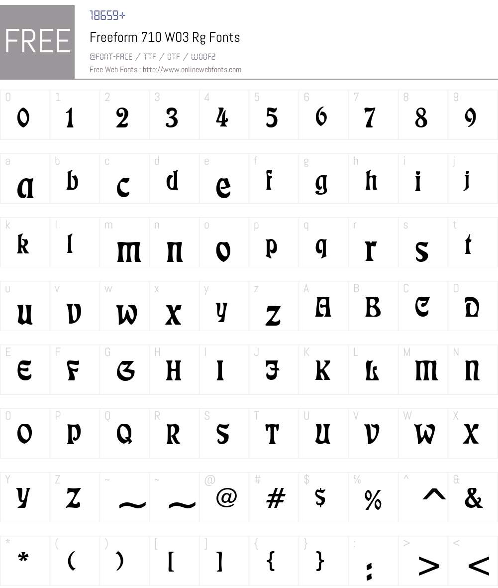 Freeform 710 Font Screenshots