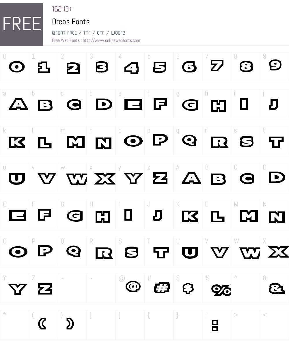 Oreos Font Screenshots