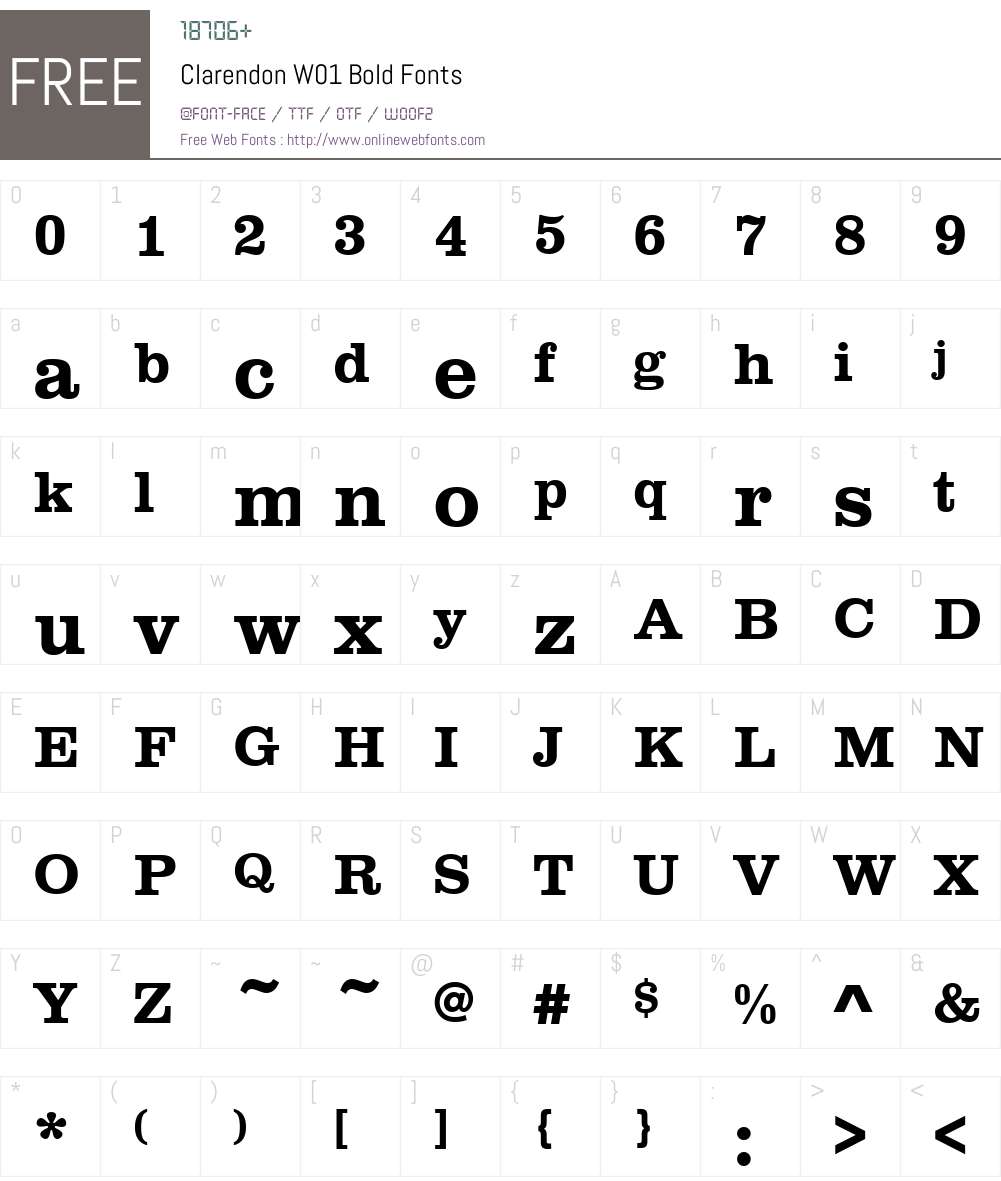 ClarendonW01-Bold Font Screenshots