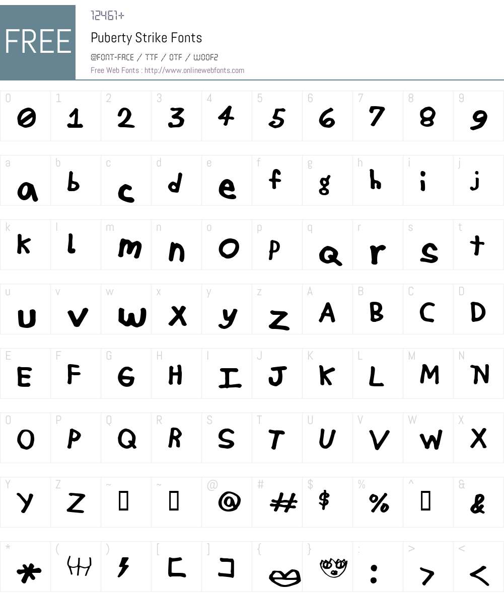 Puberty Strike Font Screenshots