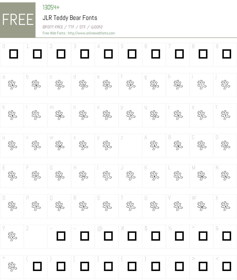 JLR Teddy Bear Font Screenshots
