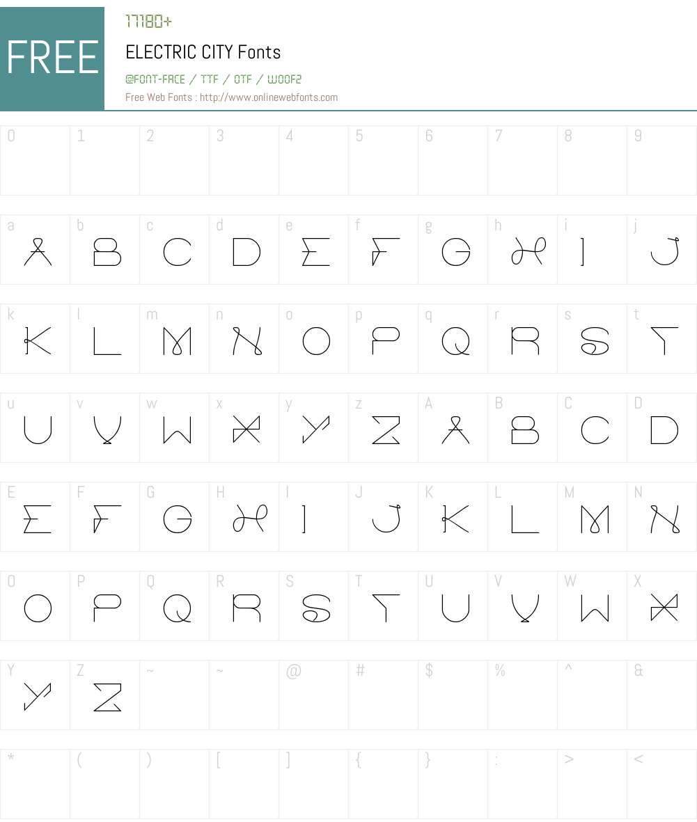ELECTRIC CITY Font Screenshots