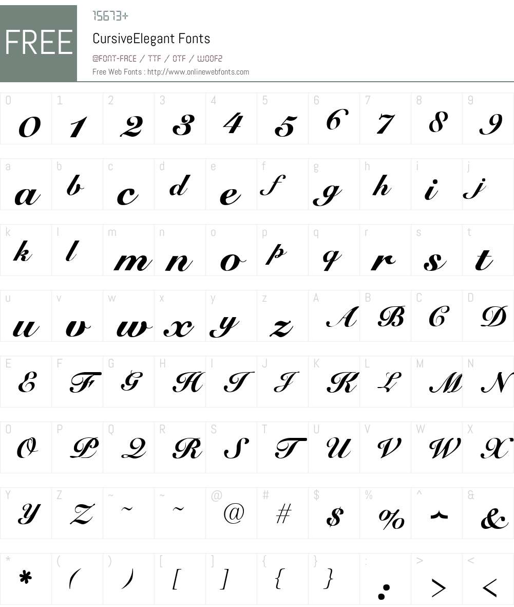 CursiveElegant Font Screenshots