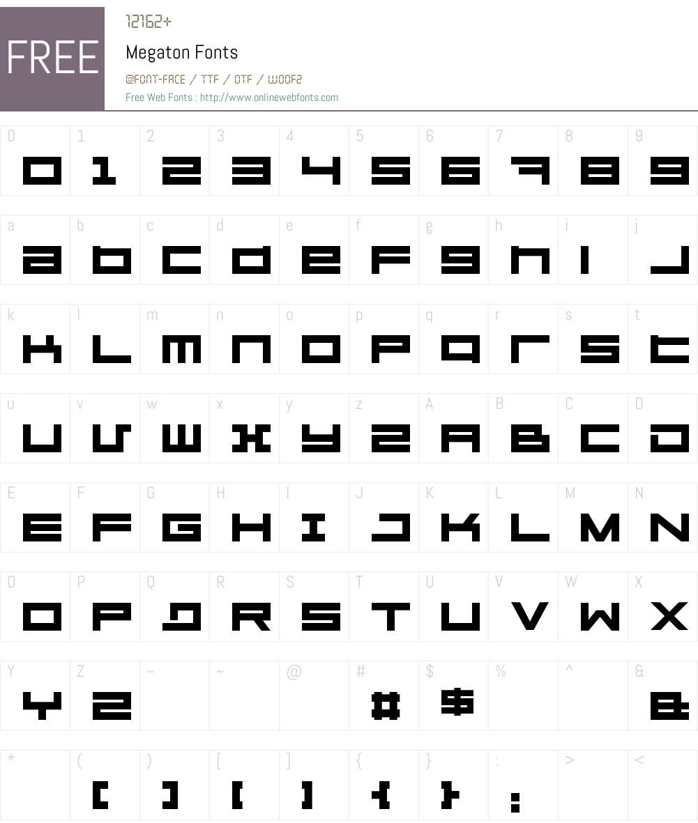 Megaton Font Screenshots