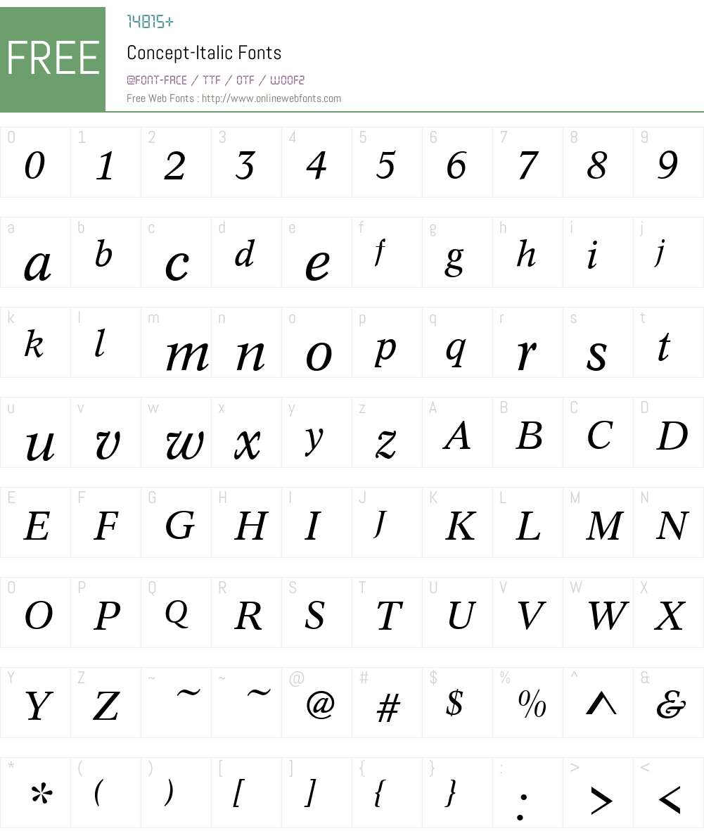 Concept Font Screenshots