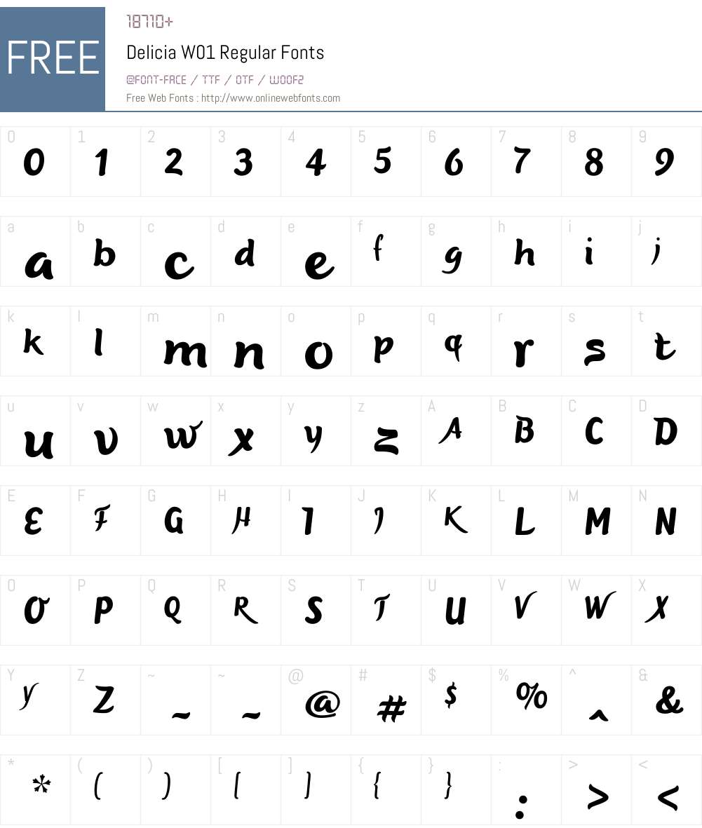 DeliciaW01-Regular Font Screenshots
