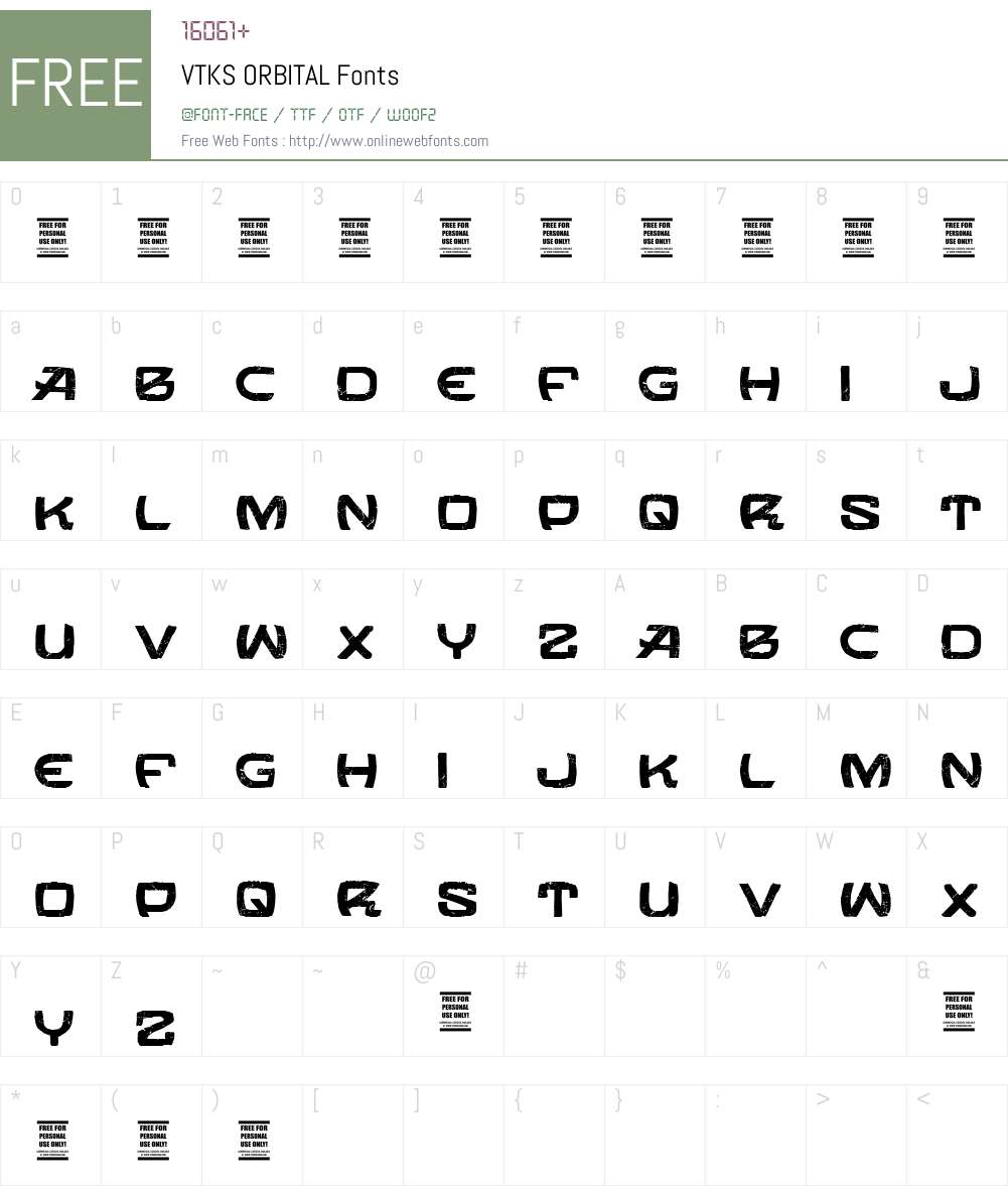 VTKS ORBITAL Font Screenshots