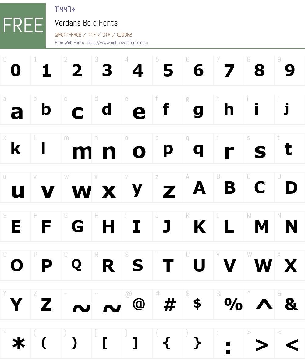 Verdana Font Screenshots