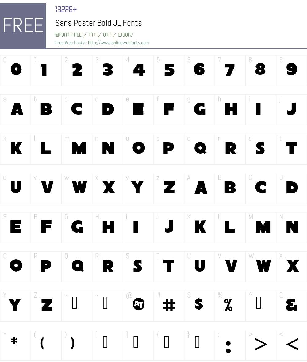 Sans Poster Bold JL Font Screenshots