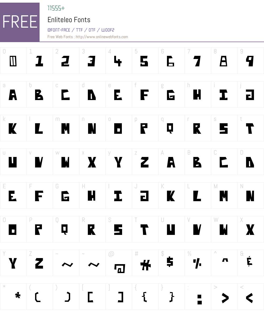 Enliteleo Font Screenshots