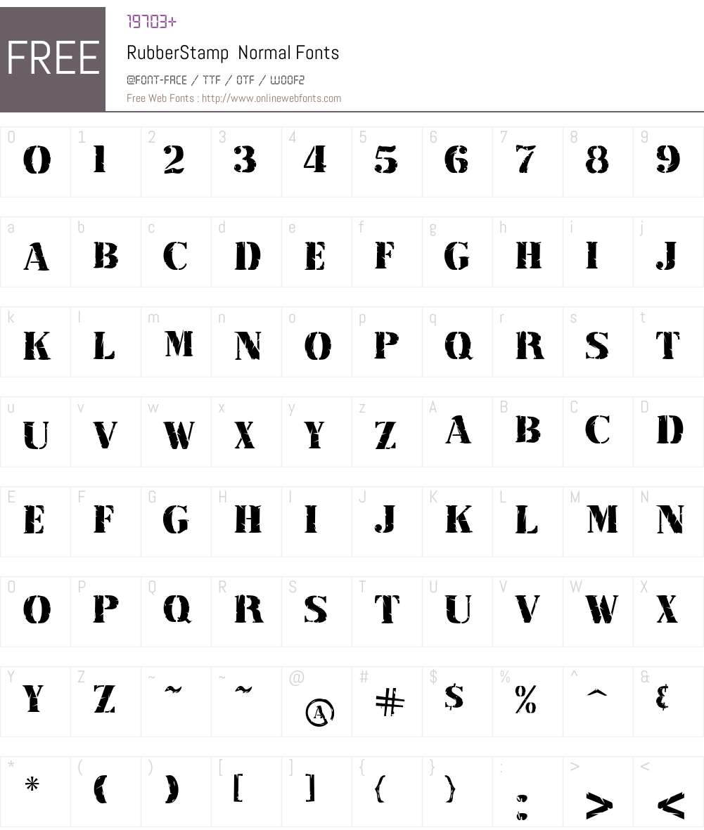 RubberStamp Font Screenshots