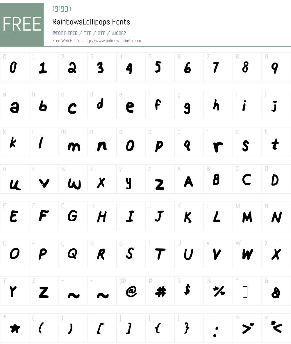 RainbowsLollipops Font Screenshots