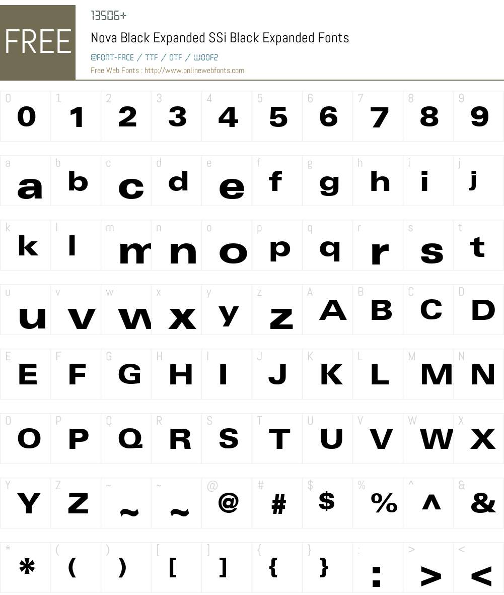 Nova Black Expanded SSi Font Screenshots