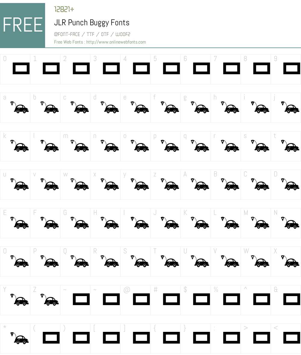 JLR Punch Buggy Font Screenshots