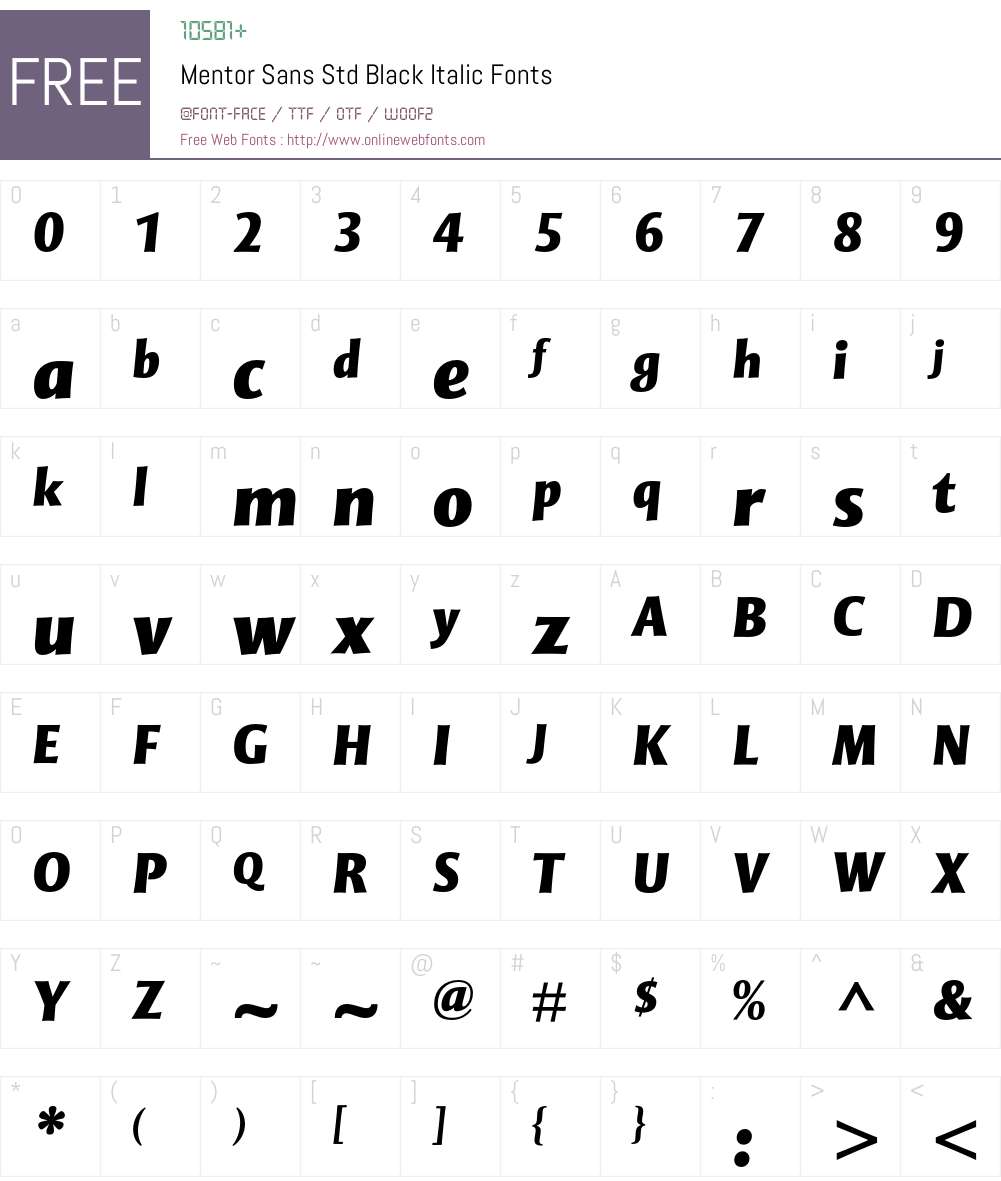 Mentor Sans Std Font Screenshots