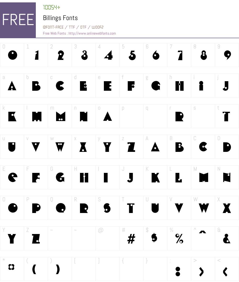 Billings Font Screenshots