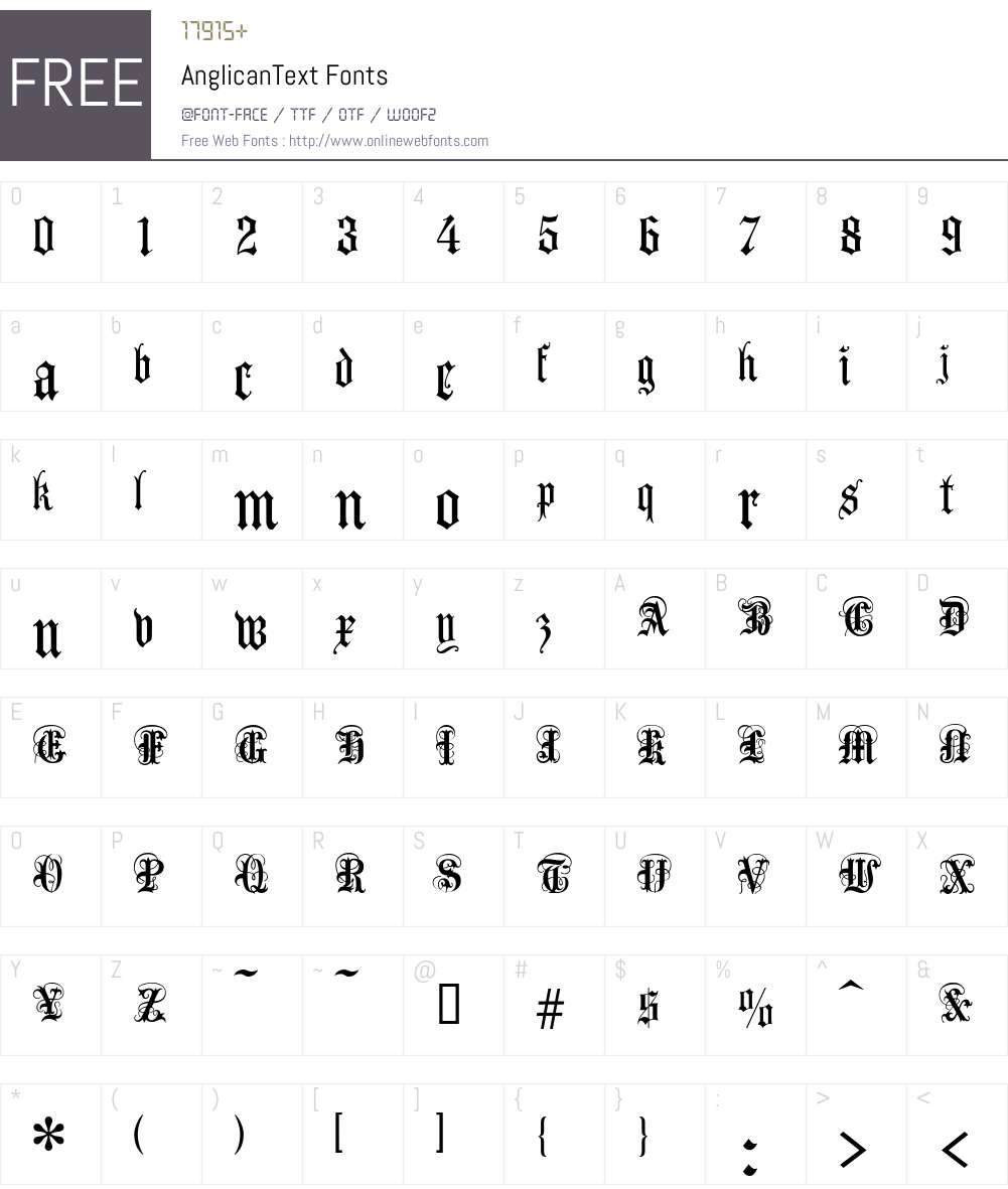 AnglicanText Font Screenshots
