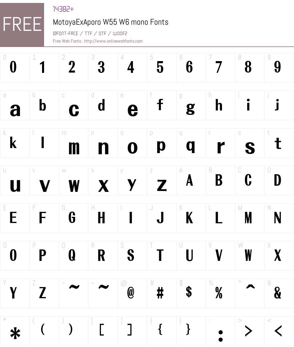 Motoya Aporo Font Screenshots