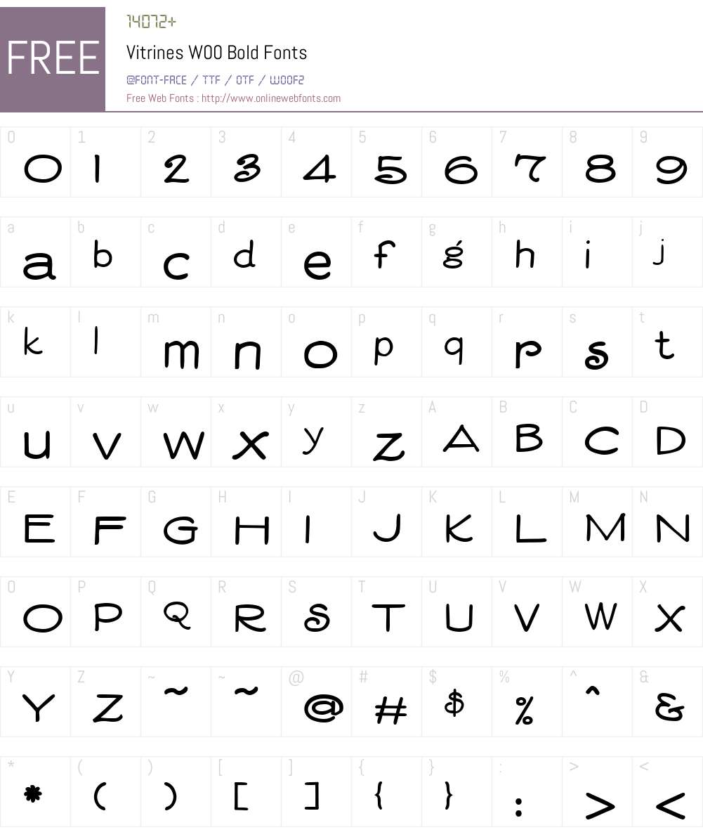 VitrinesW00-Bold Font Screenshots