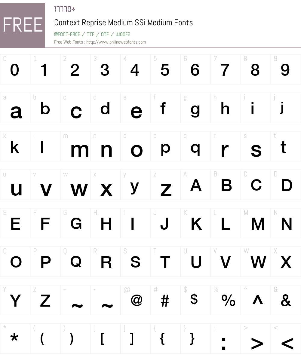Context Reprise Medium SSi Font Screenshots